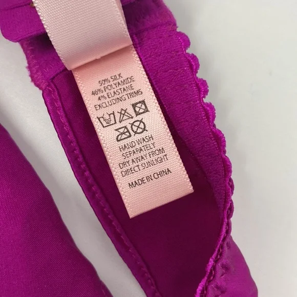 Agent Provocateur Molly Purple Silk Suspender AP4 Large NWT - Picture 9 of 9